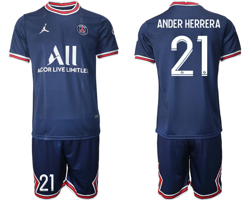 Men 2021-2022 Club Paris St German home blue #21 Soccer Jersey